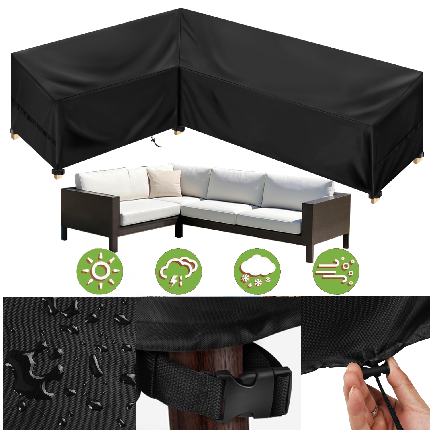 Outdoor Furniture Fabric Waterproof - Outdoor Waterproof Sectional Sofa Cover Heavy
