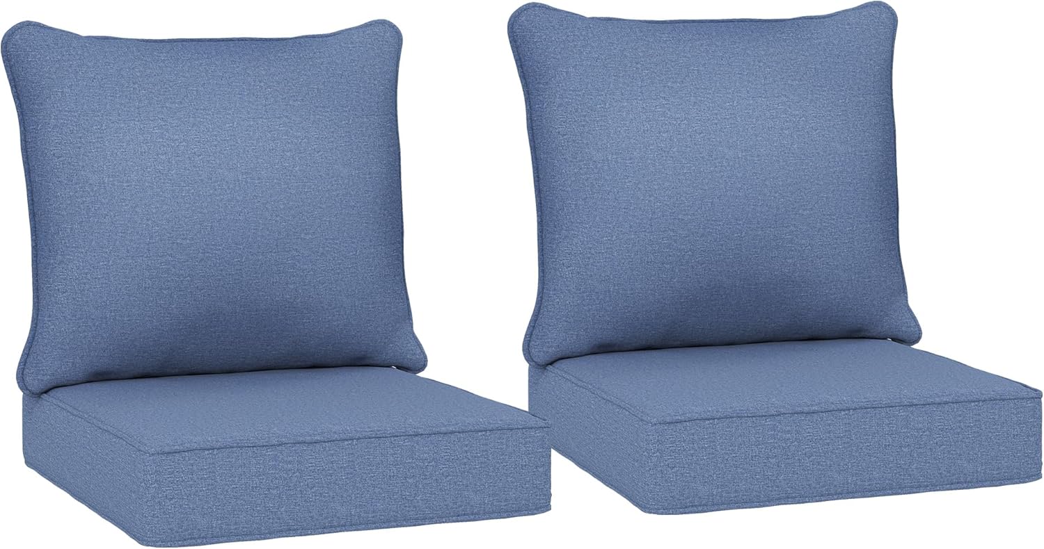 Outdoor Furniture Cushions 24 X 24 - 2-Pack Patio Chair Cushions, Fade Resistant,