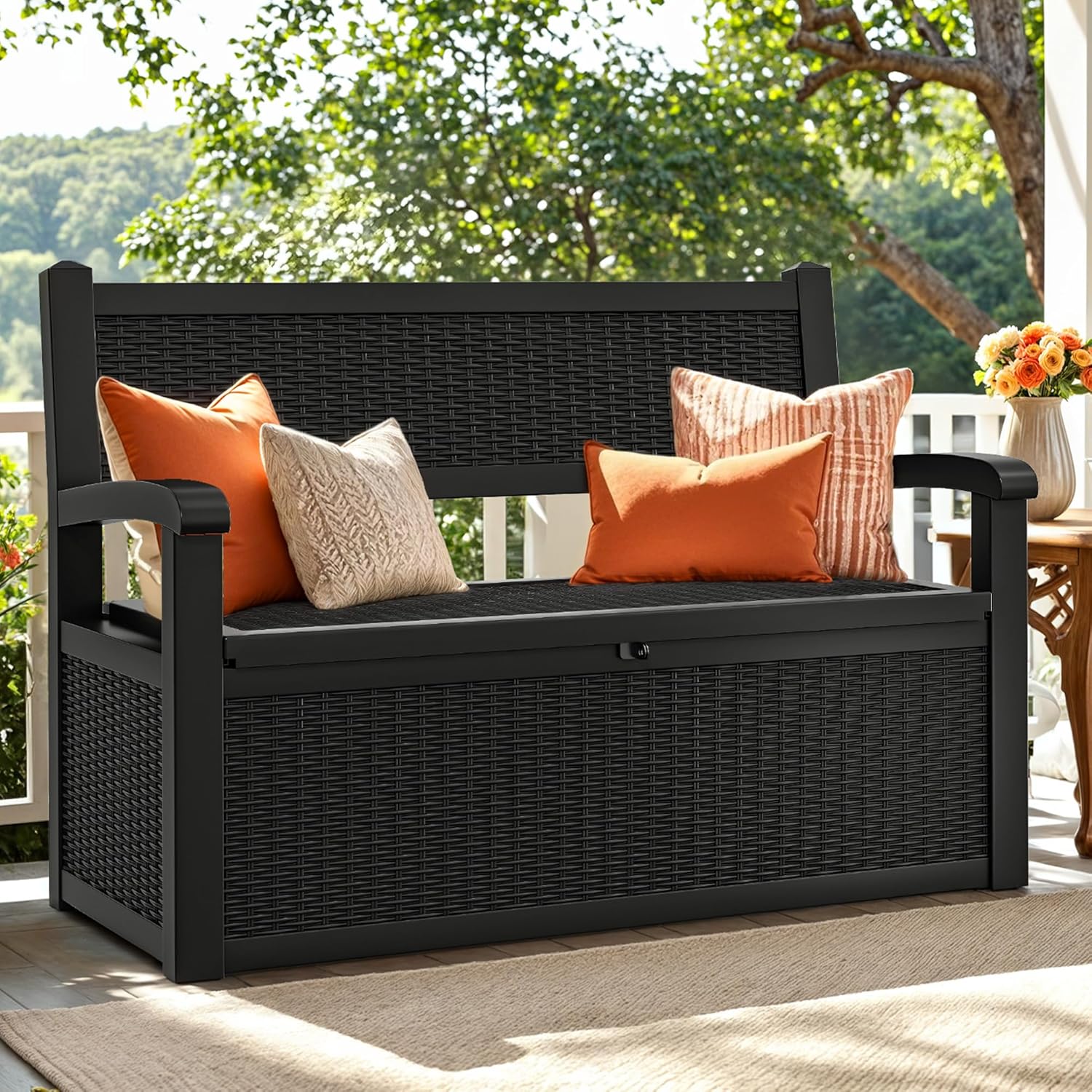 Garden Storage Box - 70 Gallon Deck Bench with Storage,
