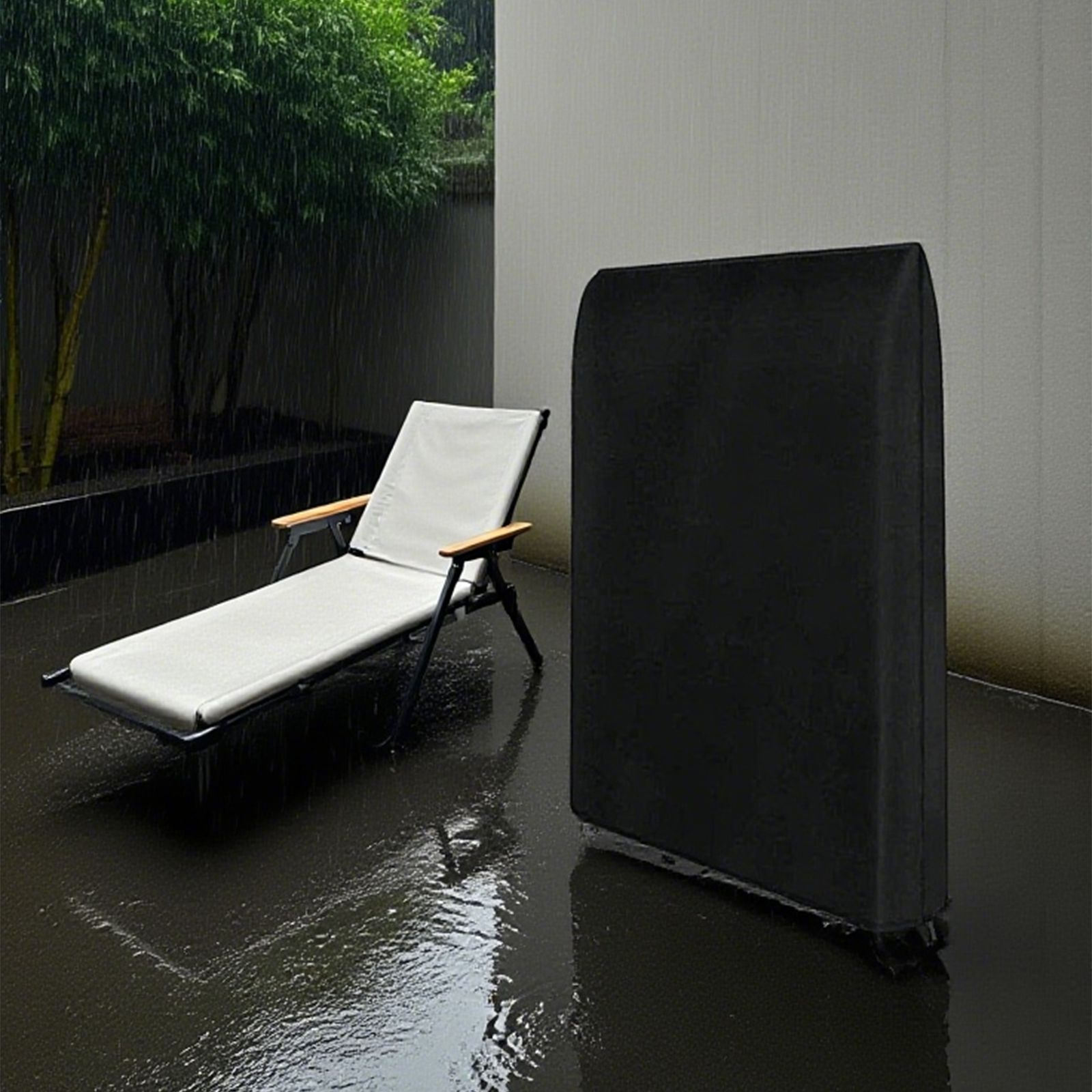 Outdoor Furniture Patio - Garden/Outdoor Folding Chair Cover, Black Waterproof