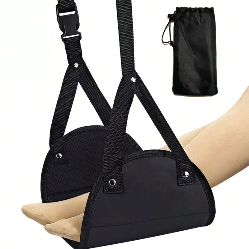 Outdoor Furniture Glides - Portable Adjustable Footrest Hammock for Airplane