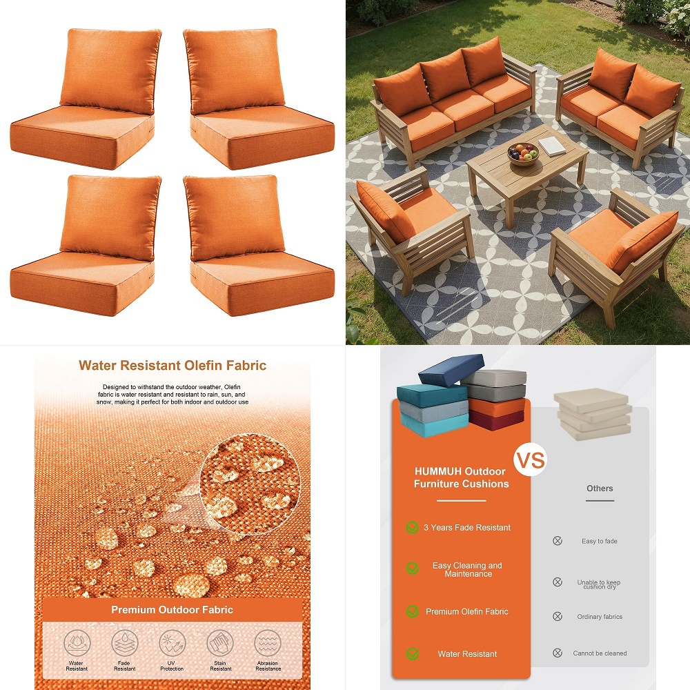 Outdoor Furniture Cushions 24 X 24 - Outdoor Seat Cushions 4Piece Set 24