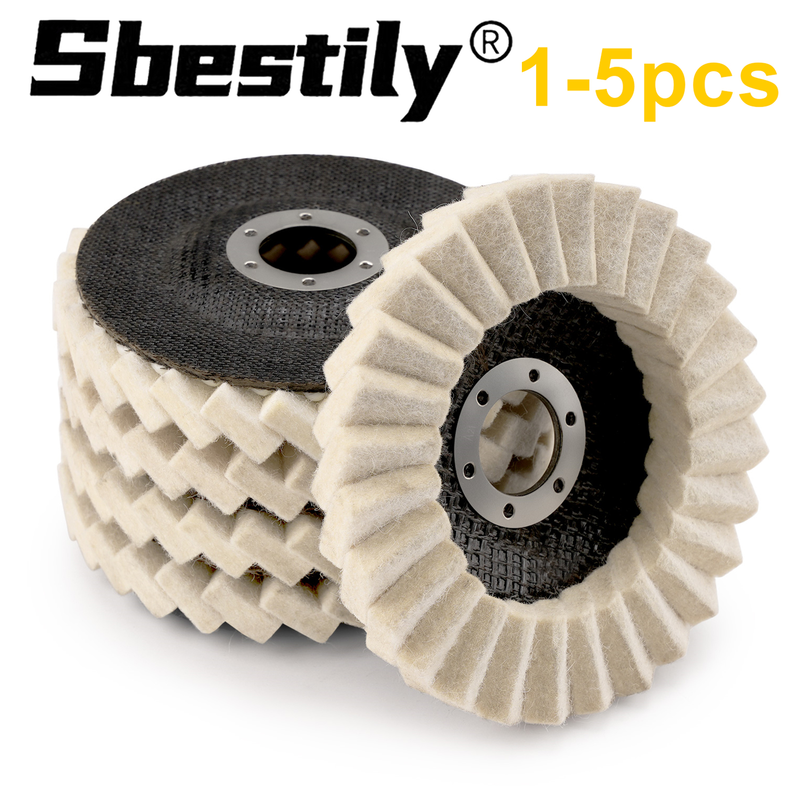 Outdoor Furniture Glides - 5 Inch Wool Felt Polishing Wheel