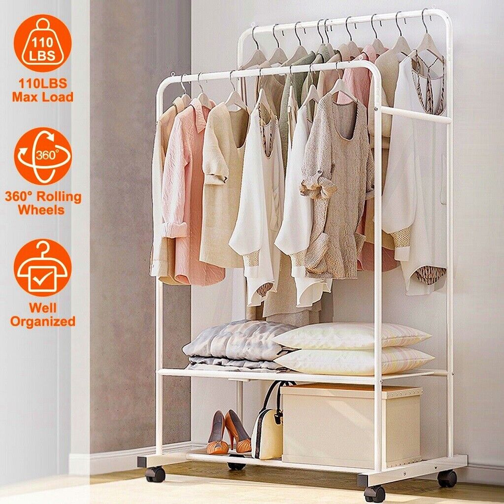 Outdoor Furniture Glides - Heavy Duty Rolling Clothes Rack with