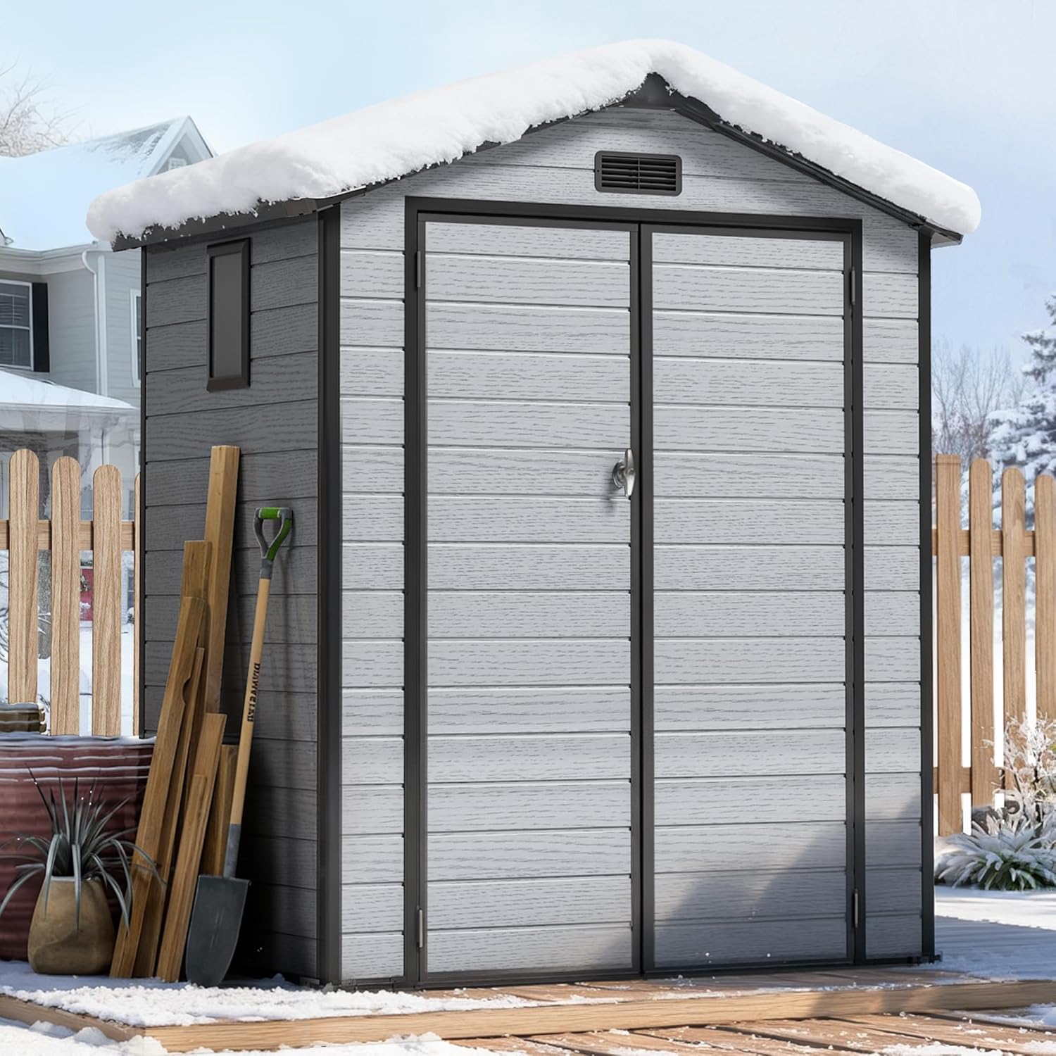 6X4 FT Outdoor Shed, Plastic S - Outdoor Furniture Sale ulasan dan harga