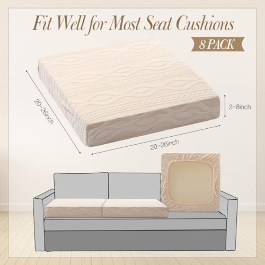 8Pcs Stretch Patio Cushion Cov - Outdoor Furniture Patio ulasan dan harga