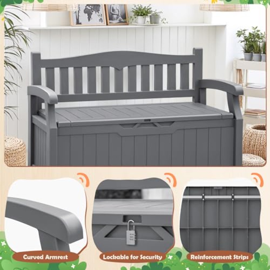 80 Gallon Grey Resin Outdoor S - Garden Storage Box ulasan dan harga