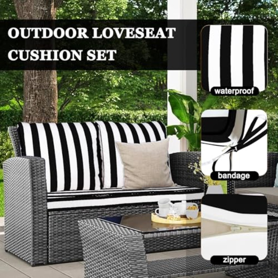 Outdoor Loveseat Cushion Set 4 - Outdoor Furniture Cushions 24 X 24 ulasan dan harga