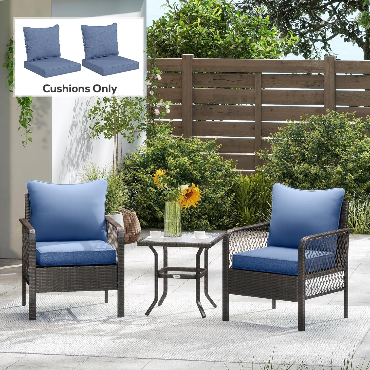 2-Pack Patio Chair Cushions, F - Outdoor Furniture Cushions 24 X 24 ulasan dan harga