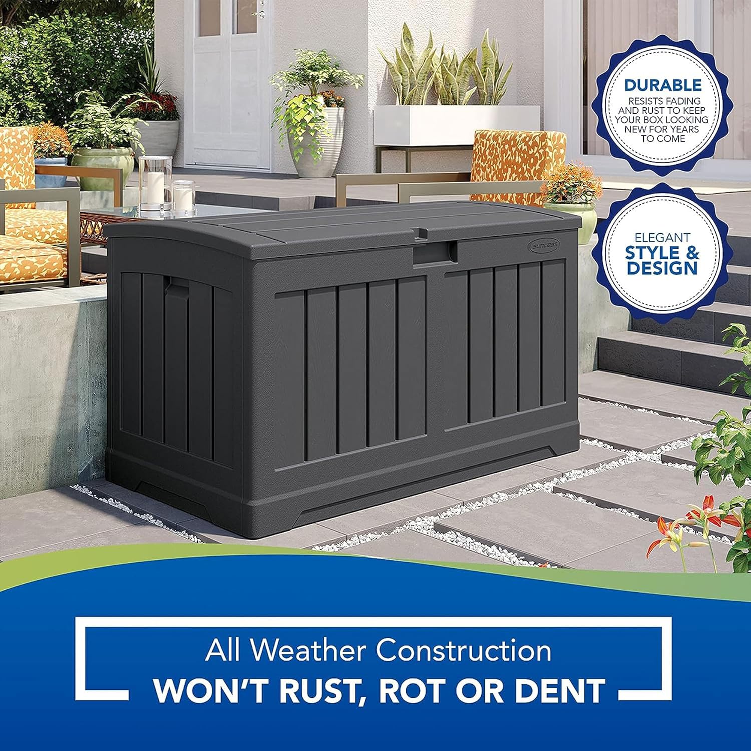 50 Gallon Resin Outdoor Storag - Garden Storage Box ulasan dan harga