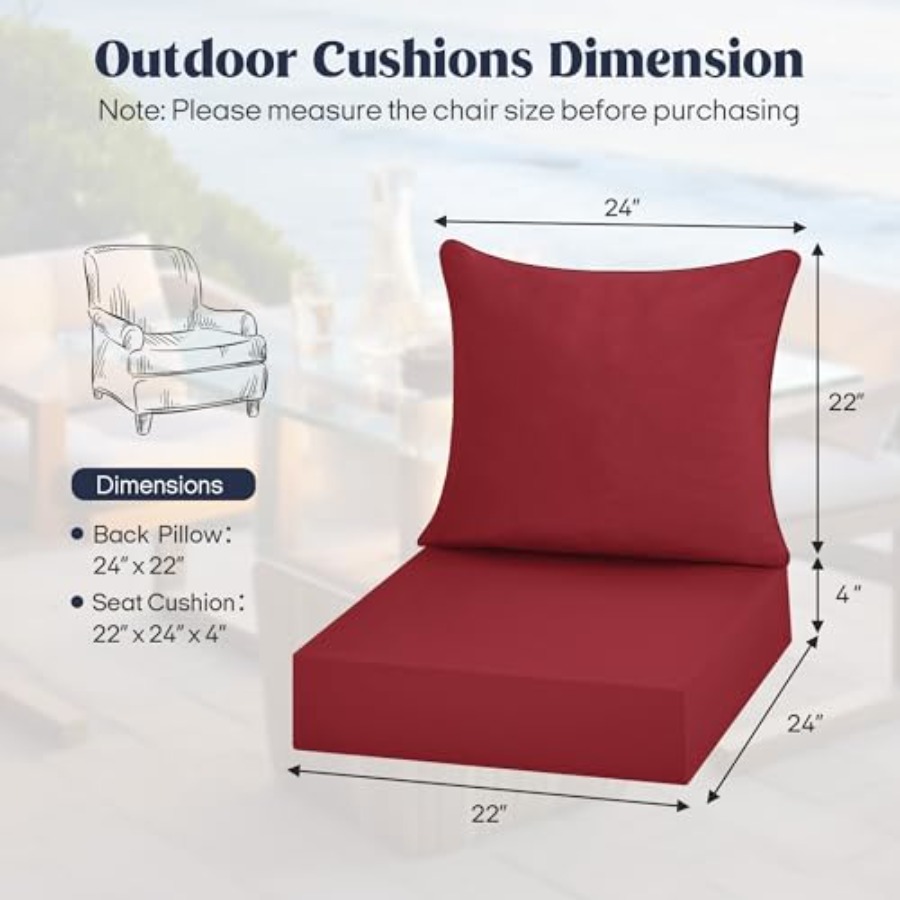 ® Outdoor Seat Cushions 24 X 2 - Outdoor Furniture Cushions 24 X 24 ulasan dan harga