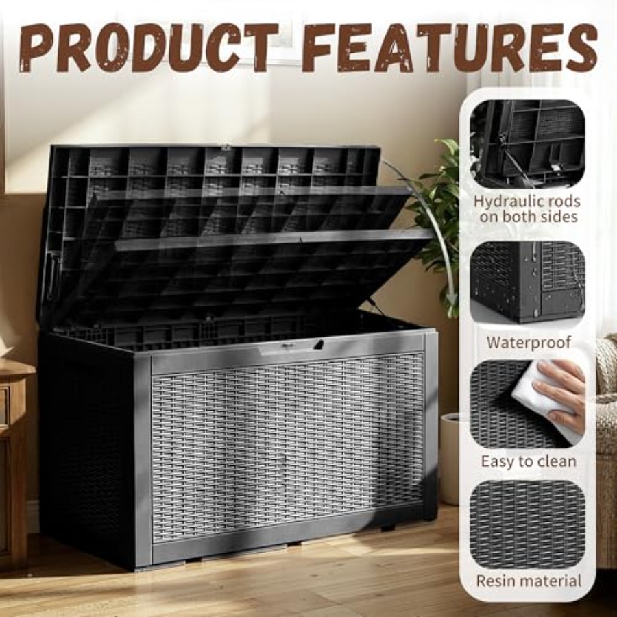 100-Gallon Outdoor Storage Box - Garden Storage Box ulasan dan harga