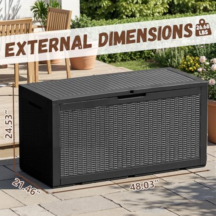 100-Gallon Outdoor Storage Box - Garden Storage Box ulasan dan harga