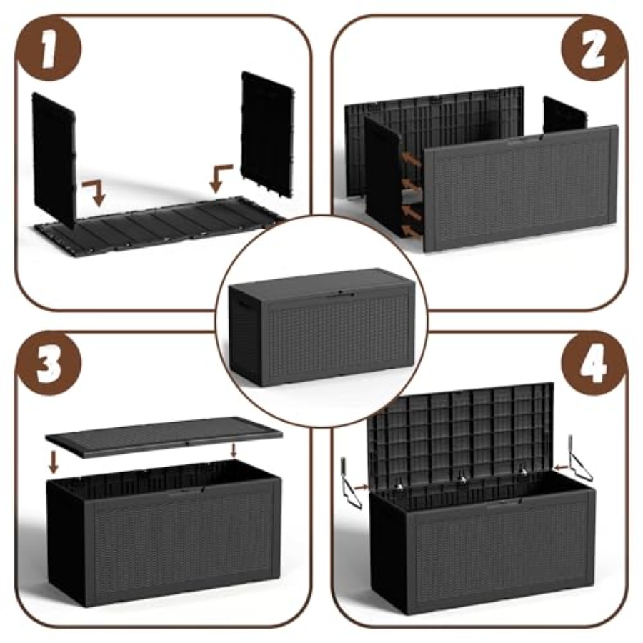 100-Gallon Outdoor Storage Box - Garden Storage Box ulasan dan harga