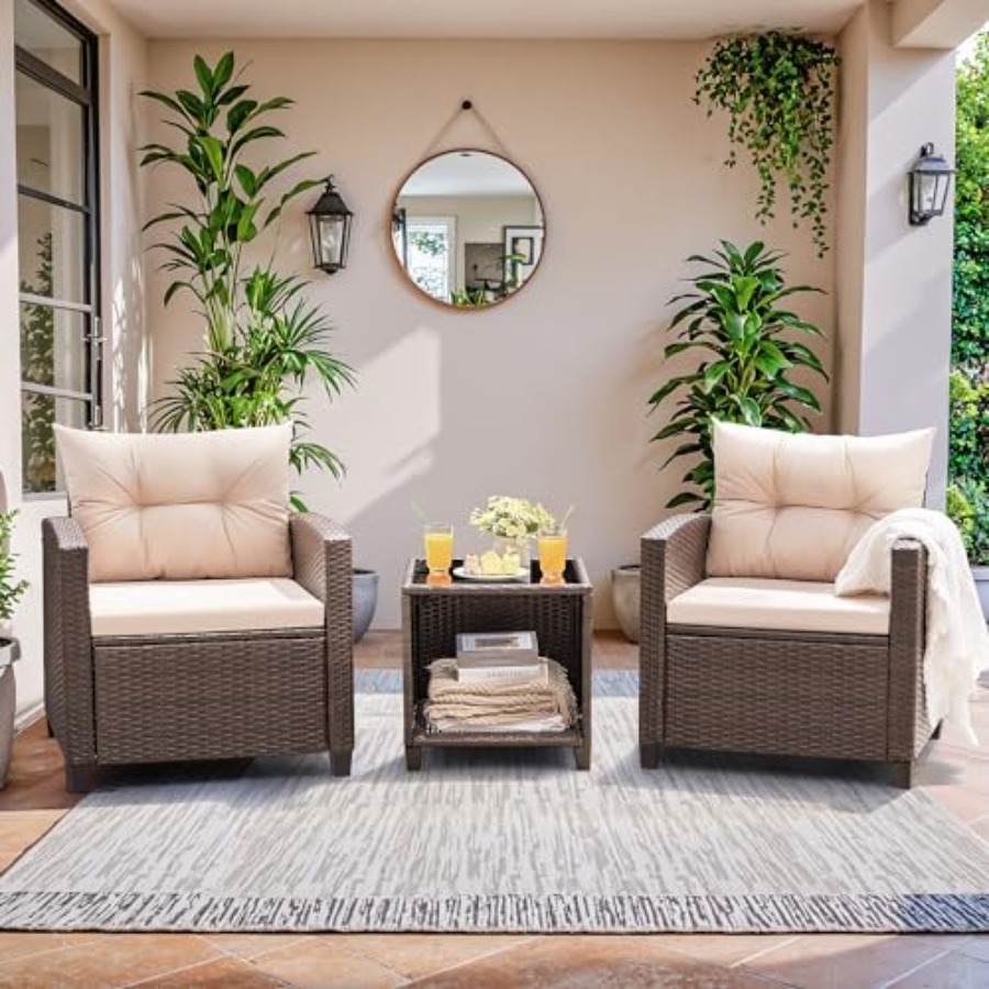 Devoko 3 Pieces Patio Furnitur - Outdoor Furniture Patio ulasan dan harga