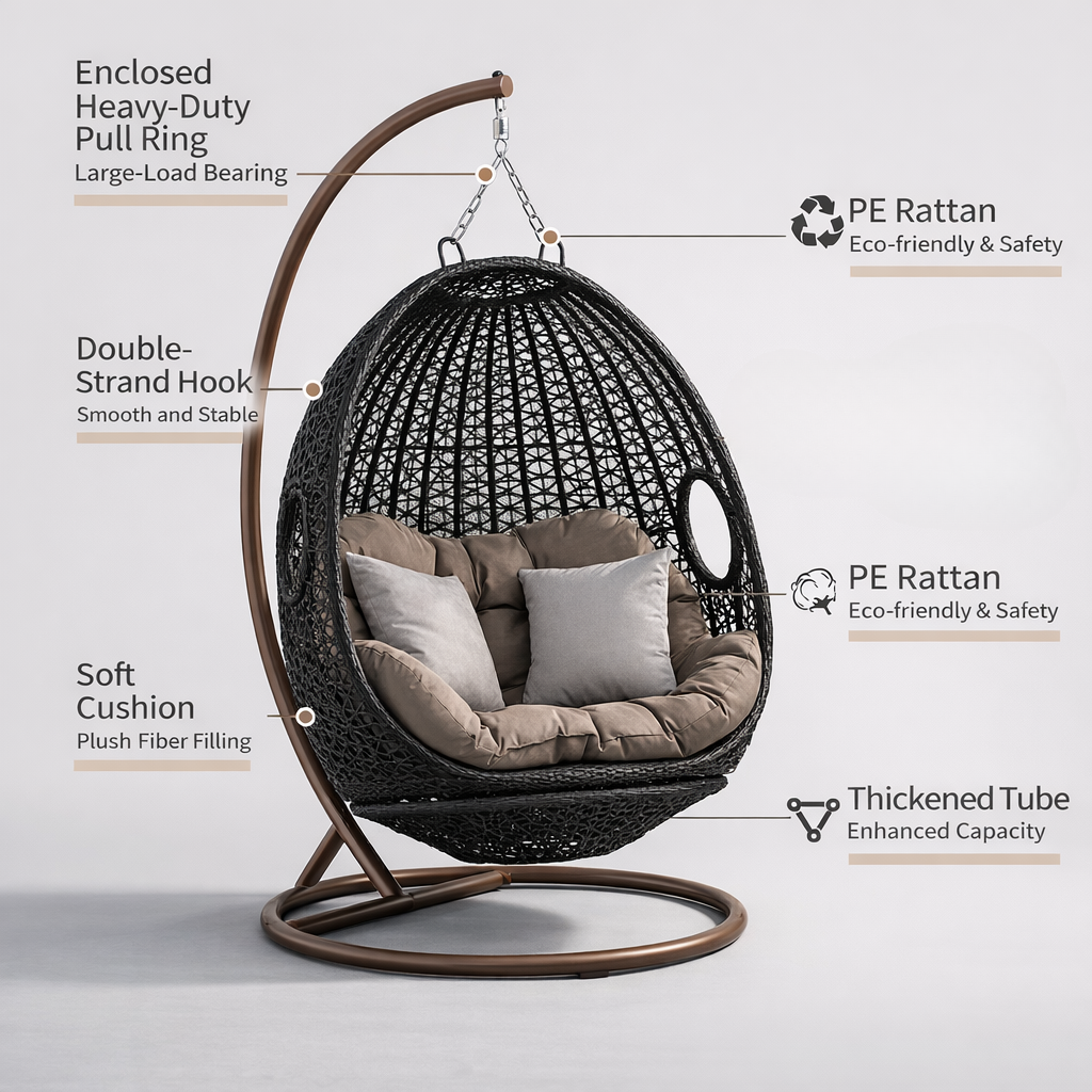 Modern Double Hanging Rattan S - Hanging Egg Chair ulasan dan harga
