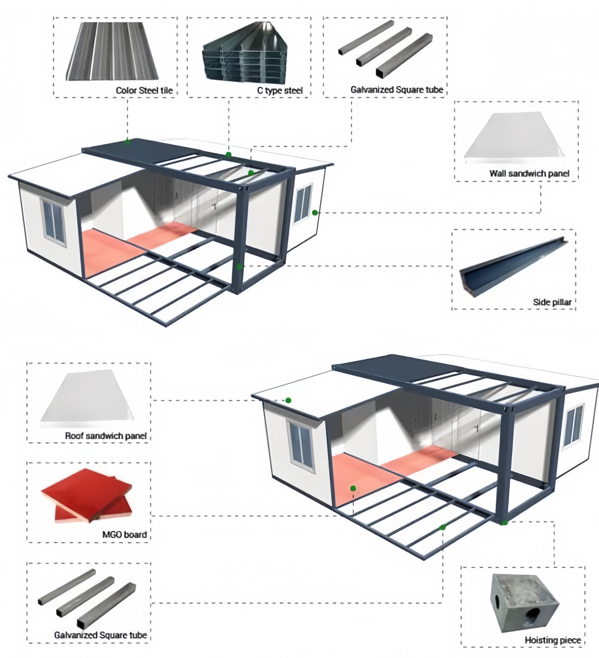 40FT Expandable Modular Prefab - Outdoor Furniture Metal ulasan dan harga