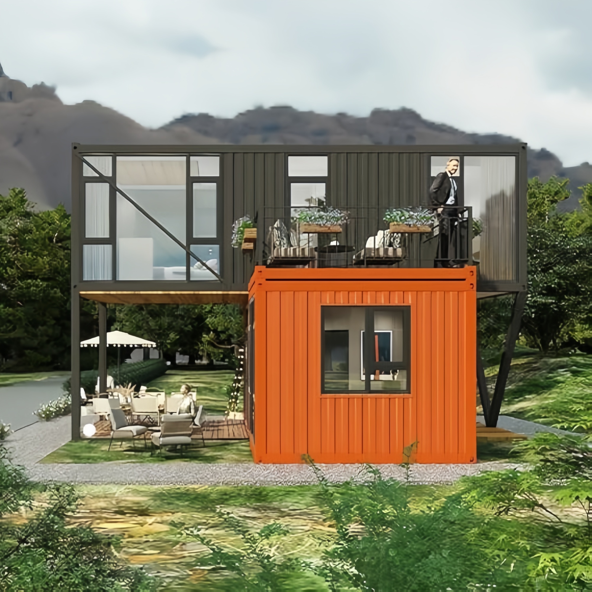 40FT Expandable Modular Prefab - Outdoor Furniture Metal ulasan dan harga