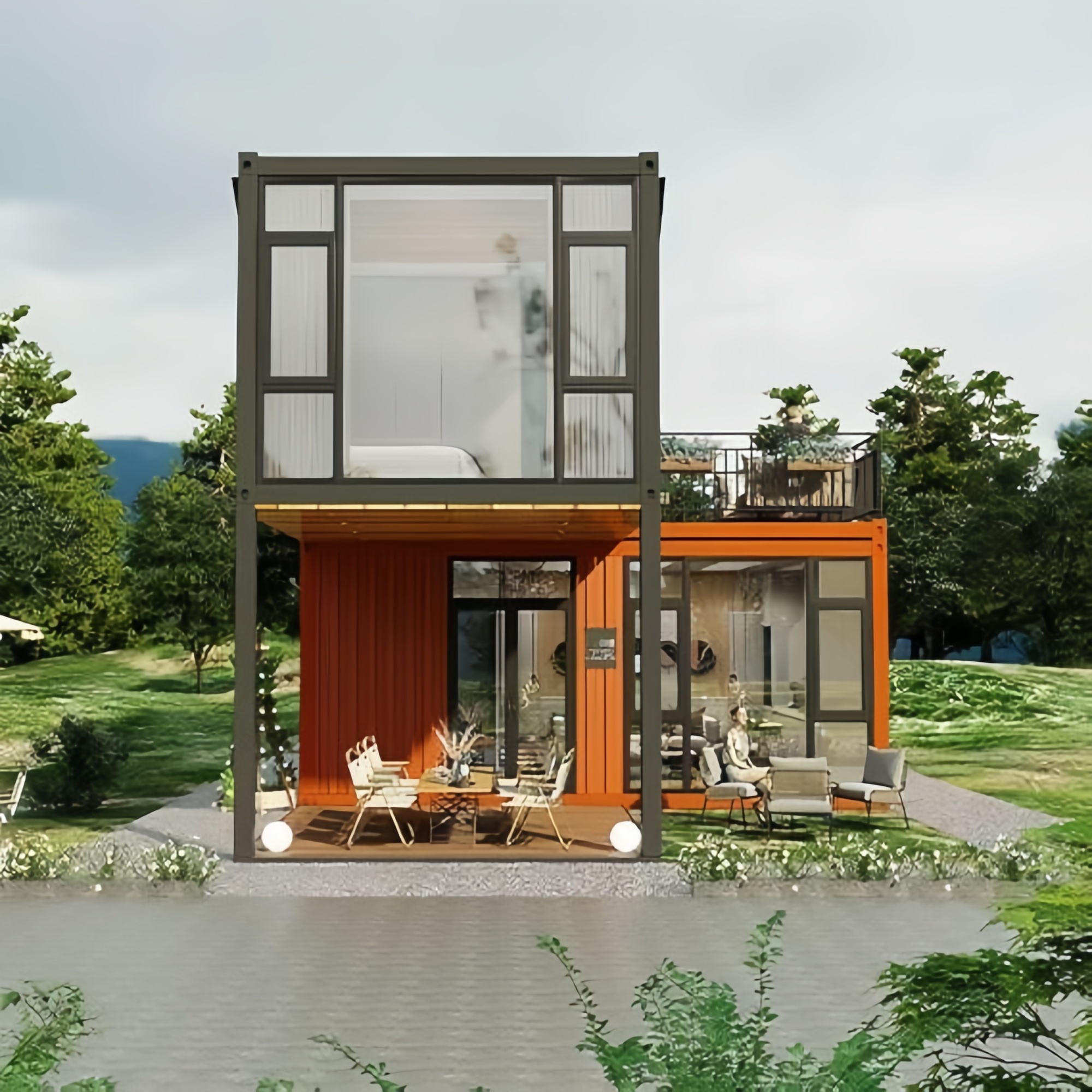 40FT Expandable Modular Prefab - Outdoor Furniture Metal ulasan dan harga