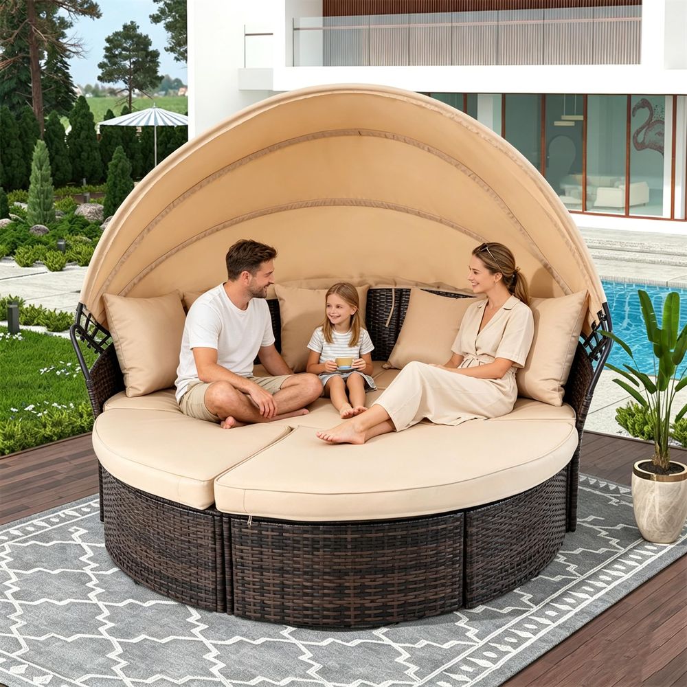 Outdoor Patio Round Daybed wit - Outdoor Furniture Patio ulasan dan harga