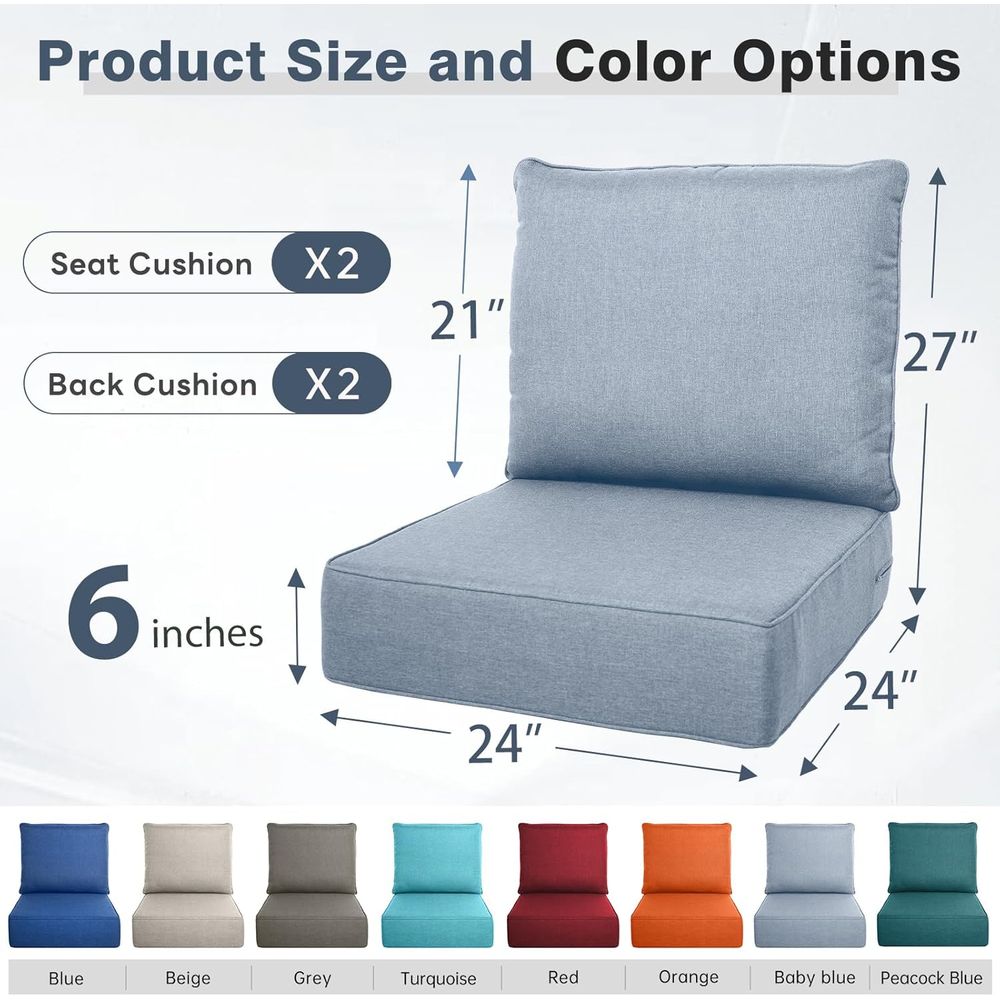Thick Outdoor Cushion Set - 24 - Outdoor Furniture Cushions 24 X 24 ulasan dan harga