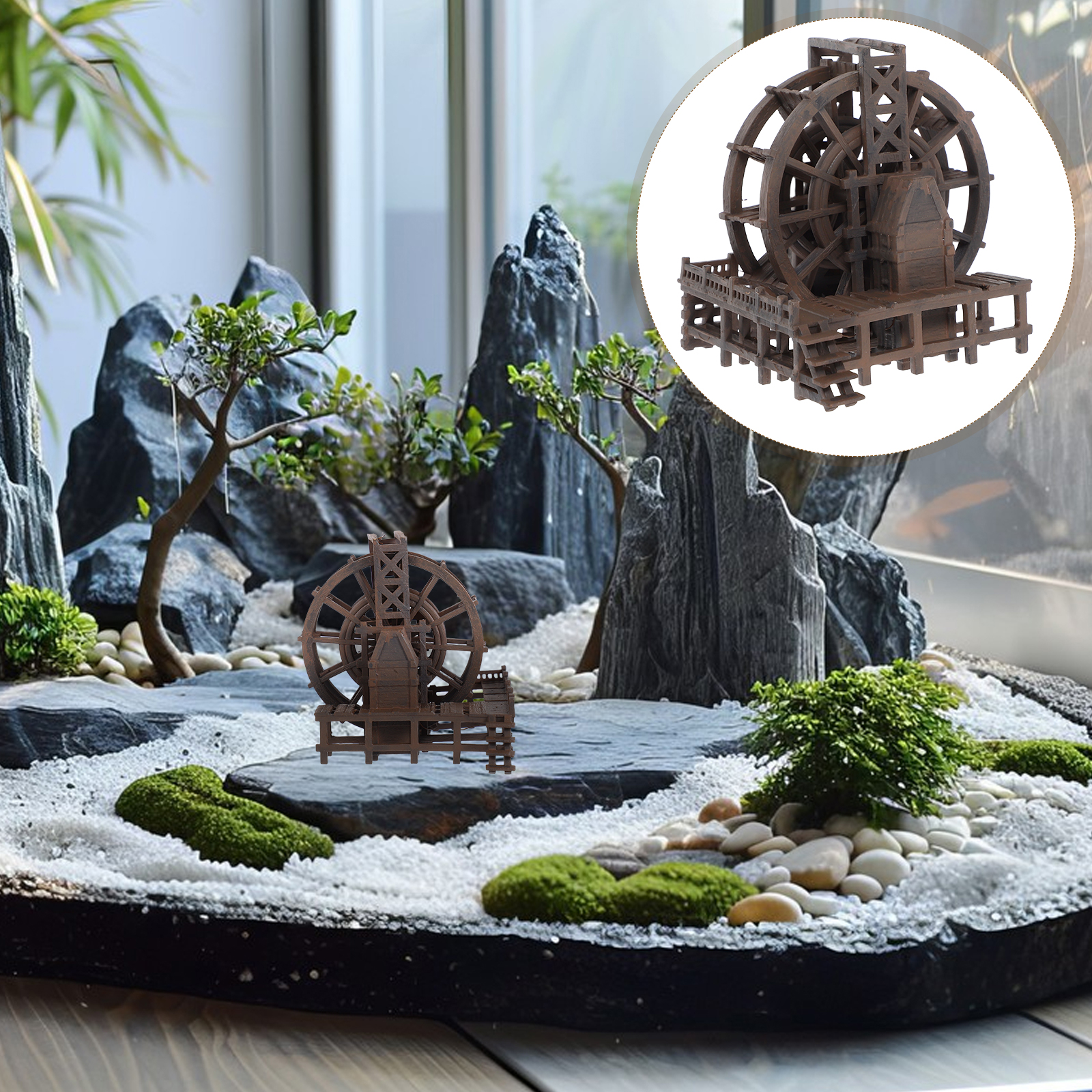Miniature Water Wheel Ornament - Outdoor Furniture Glides ulasan dan harga