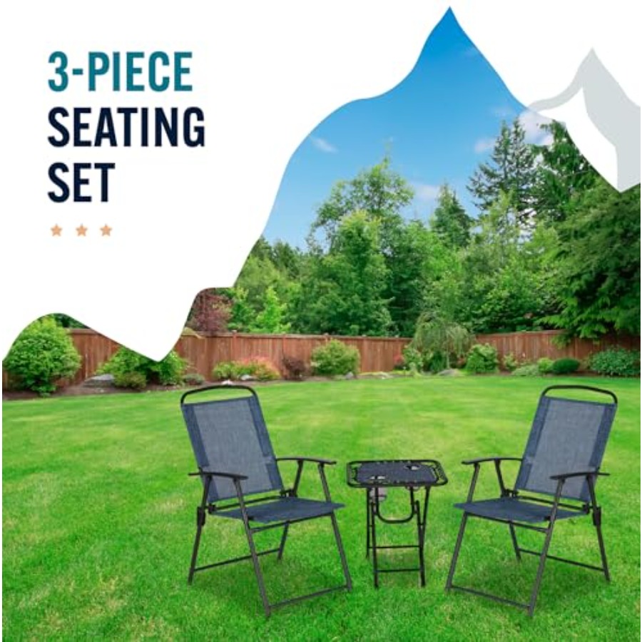 Trapper's Peak 3-Piece Folding - Outdoor Furniture Patio ulasan dan harga