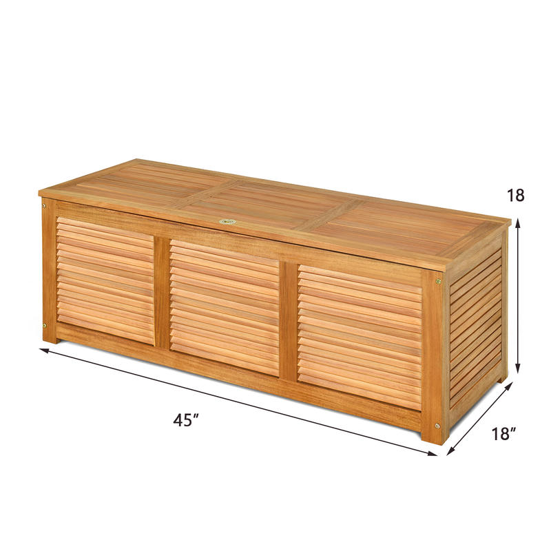 46 Gallon Acacia Wood Storage  - Garden Storage Box ulasan dan harga