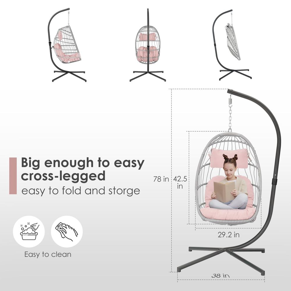 Pink Egg Chair with Stand Indo - Hanging Egg Chair ulasan dan harga