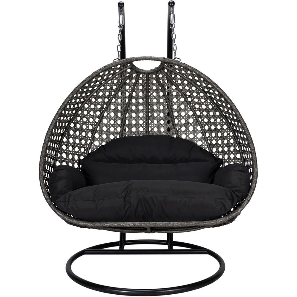 Black 2-Person Wicker Hanging  - Hanging Egg Chair ulasan dan harga