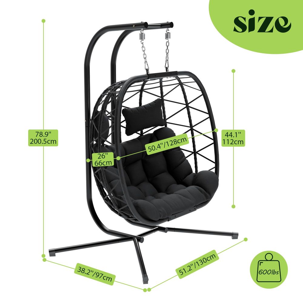 Double Swing Egg Chair with St - Hanging Egg Chair ulasan dan harga