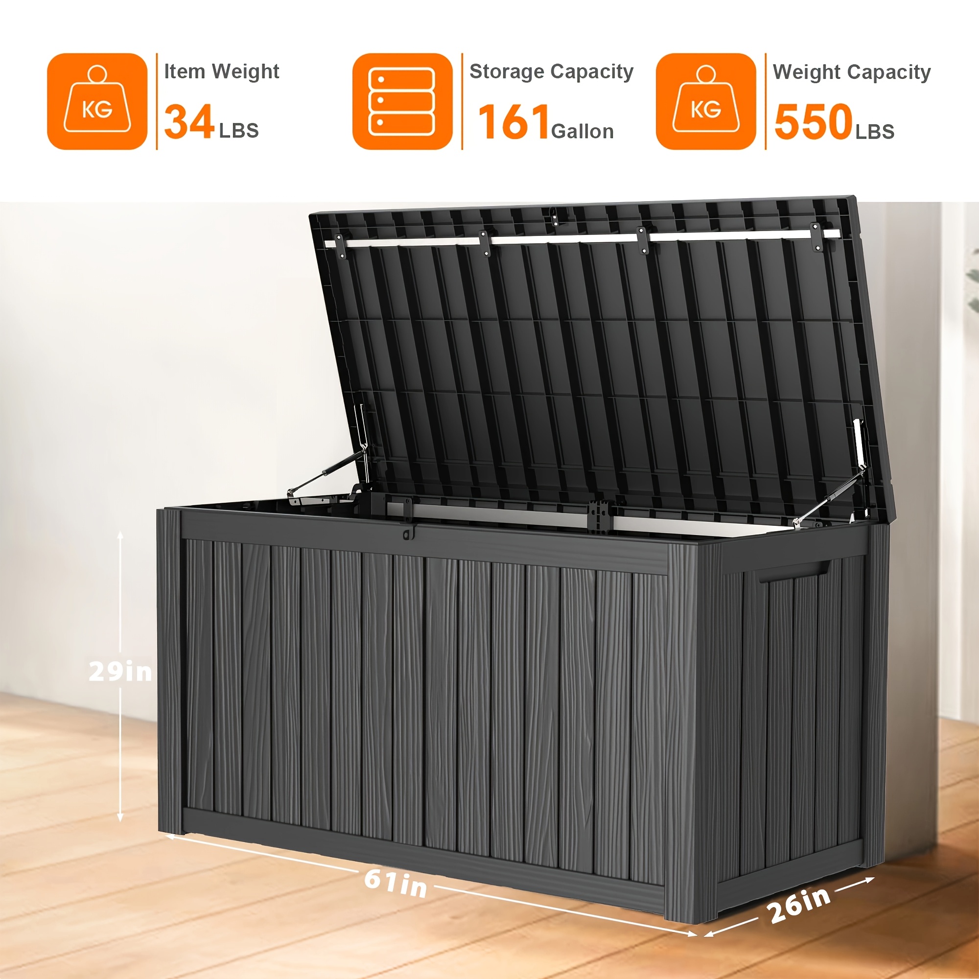 161 Gallon Deck Box, Indoor An - Garden Storage Box ulasan dan harga
