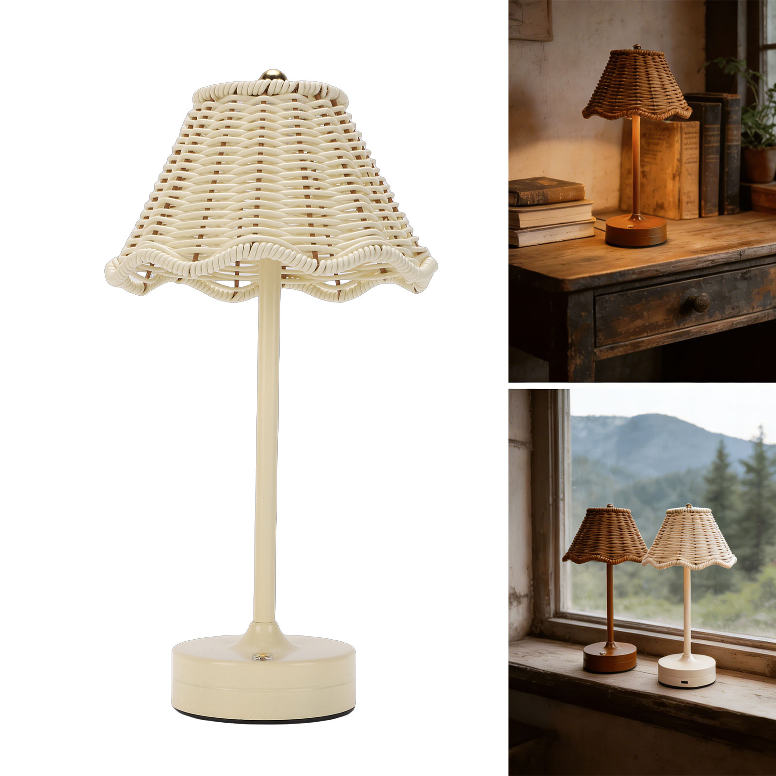 LED Vintage Rattan Table Lamp  - Outdoor Furniture Sale ulasan dan harga