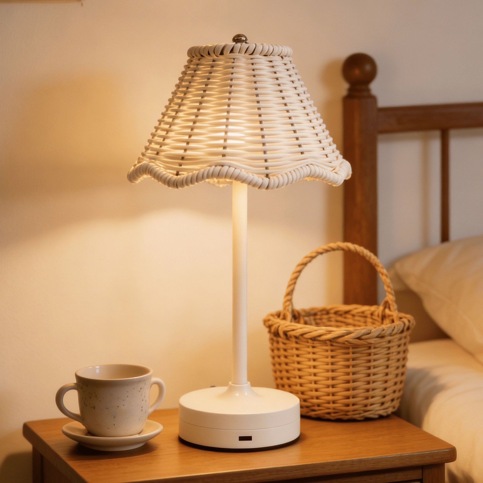 LED Vintage Rattan Table Lamp  - Outdoor Furniture Sale ulasan dan harga