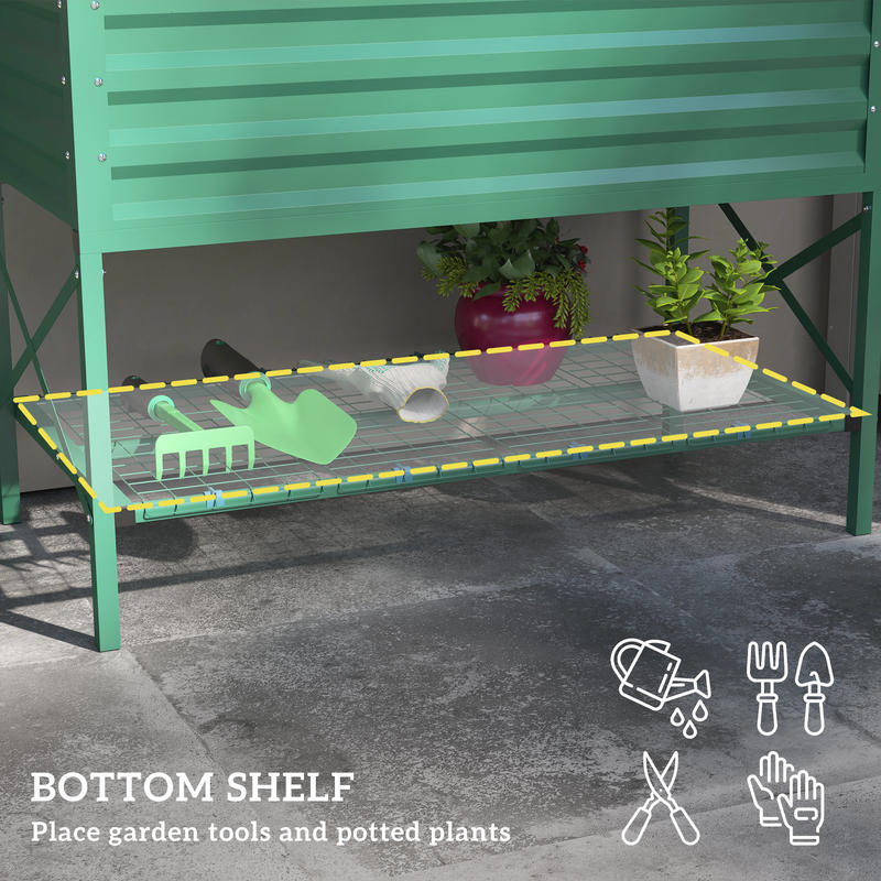 Outsunny Galvanized Raised Gar - Garden Storage Box ulasan dan harga