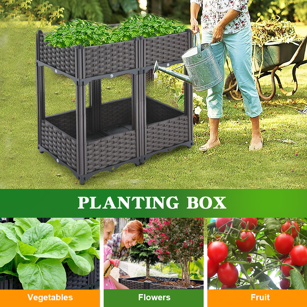 2 Tier Balcony Vegetable Pot w - Garden Storage Box ulasan dan harga