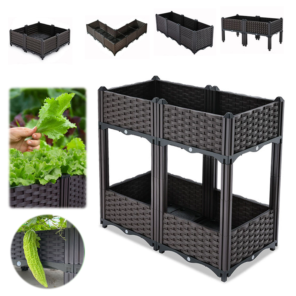 2 Tier Balcony Vegetable Pot w - Garden Storage Box ulasan dan harga