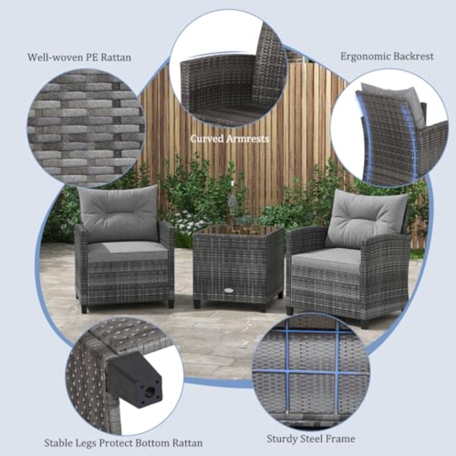 KOTEK 3 Piece Patio Furniture  - Outdoor Furniture Patio ulasan dan harga
