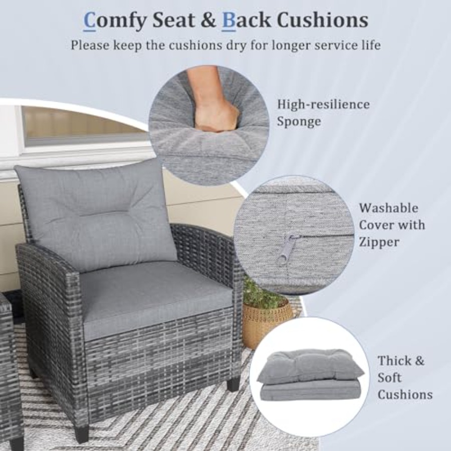 KOTEK 3 Piece Patio Furniture  - Outdoor Furniture Patio ulasan dan harga