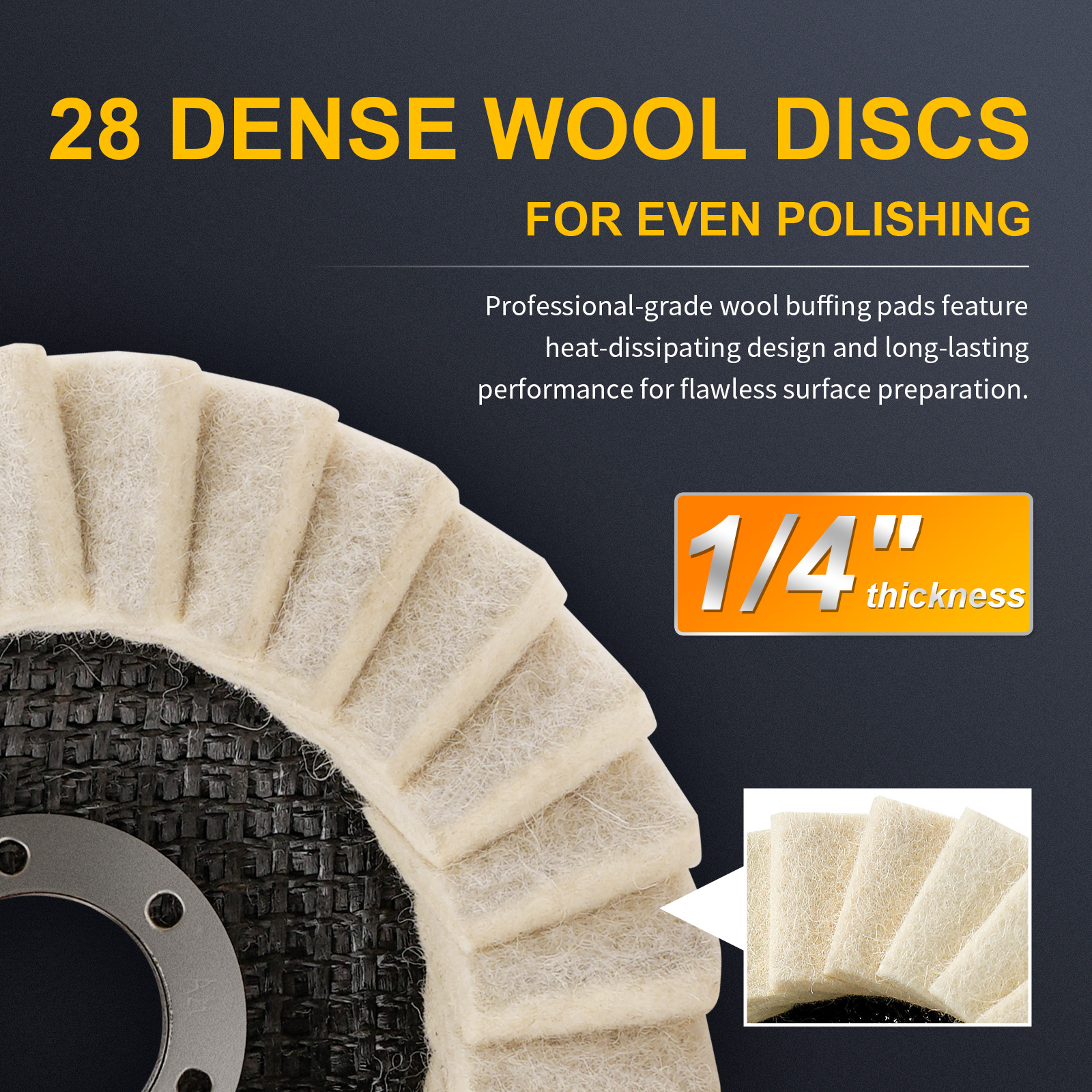 5 Inch Wool Felt Polishing Whe - Outdoor Furniture Glides ulasan dan harga