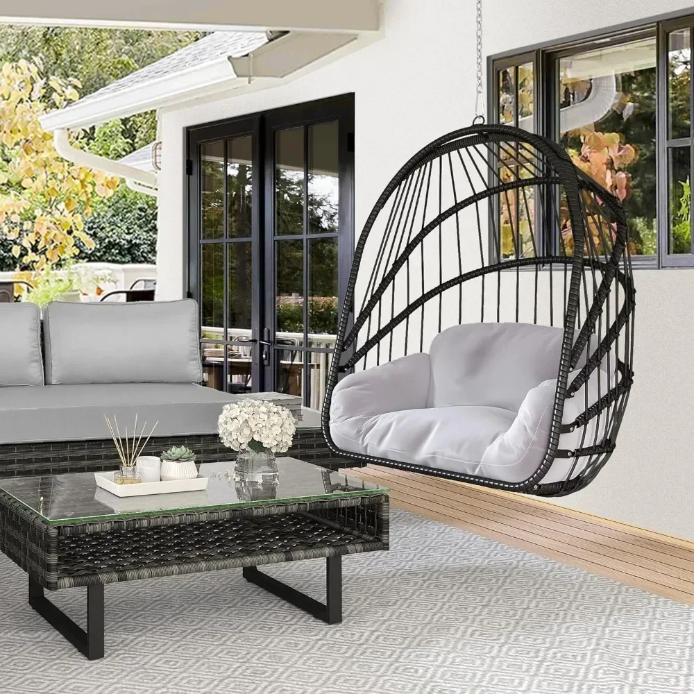 Wicker Swing Egg Chair with Cu - Hanging Egg Chair ulasan dan harga