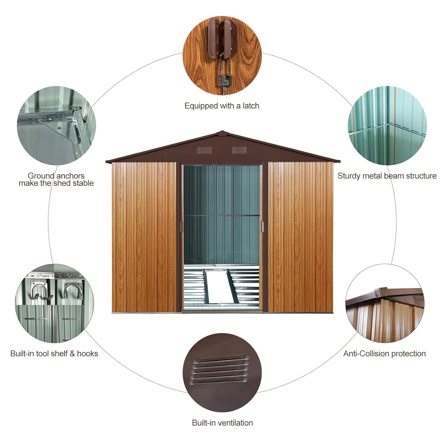 8x10 FT Outdoor Storage Shed,  - Outdoor Furniture Metal ulasan dan harga