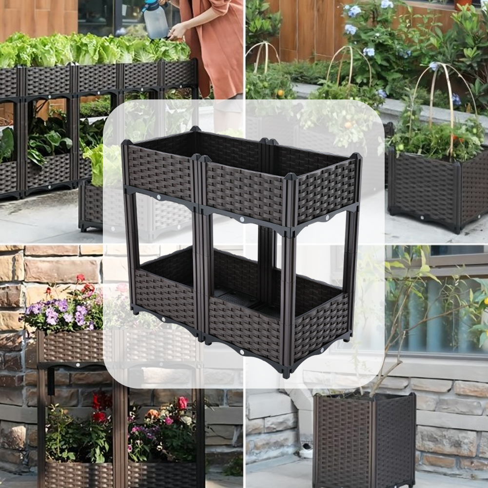 2 Tier Balcony Vegetable Pot w - Garden Storage Box ulasan dan harga