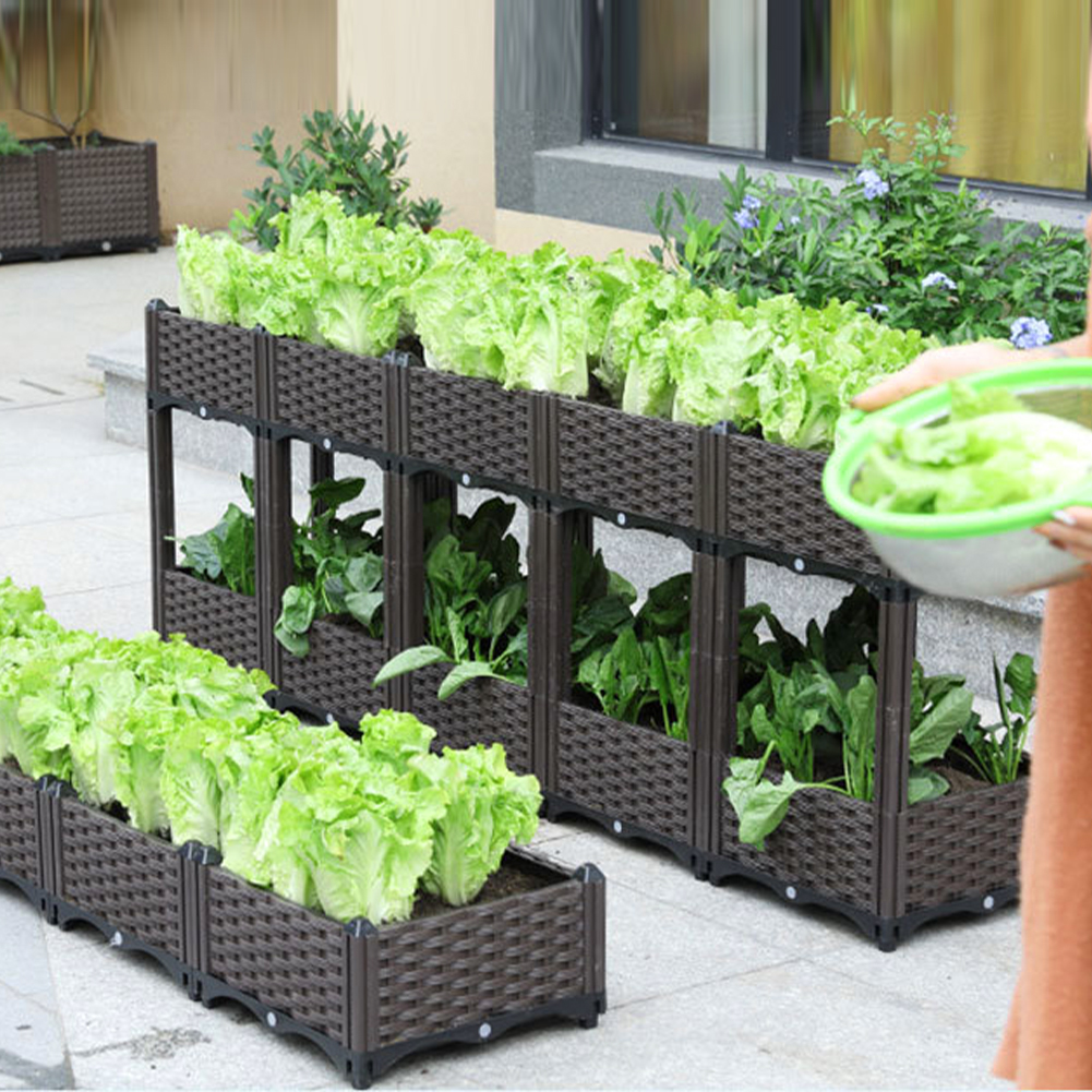 2 Tier Balcony Vegetable Pot w - Garden Storage Box ulasan dan harga
