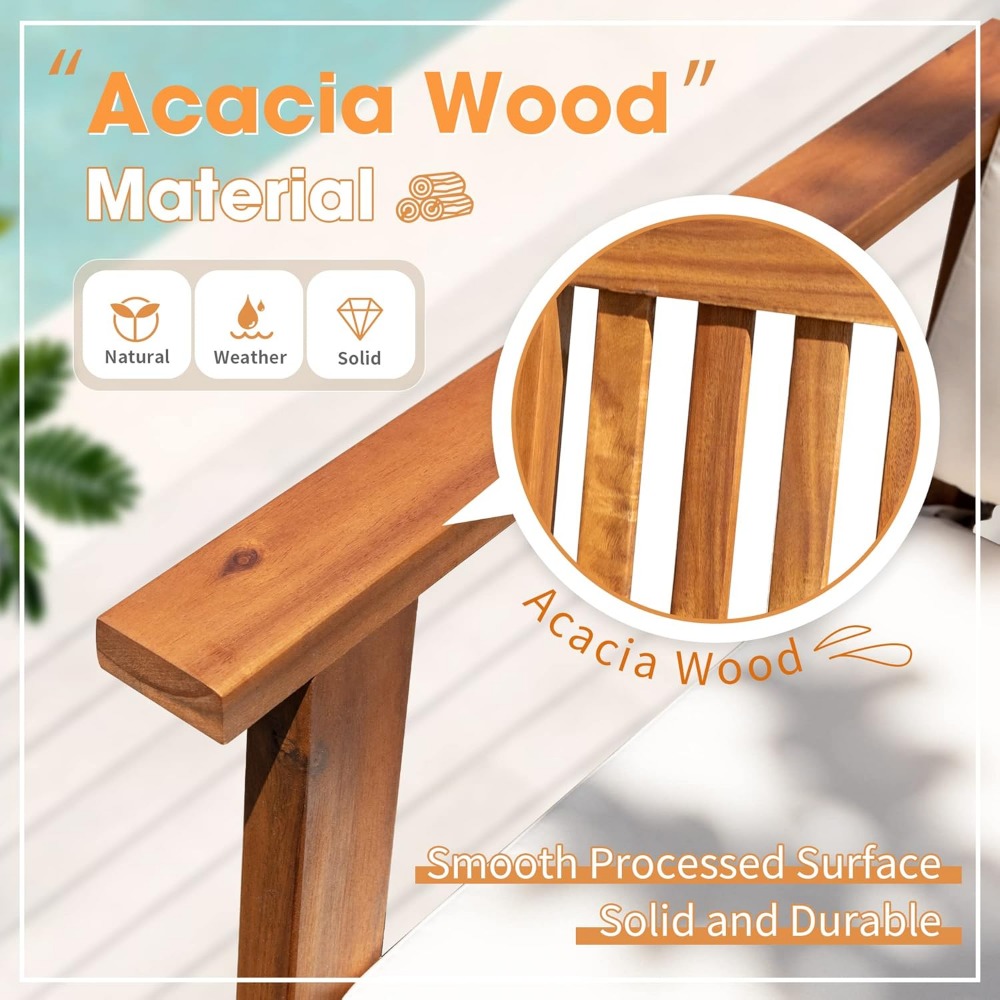 Patio Set 3 Piece Acacia Wood  - Outdoor Furniture Cushions 24 X 24 ulasan dan harga