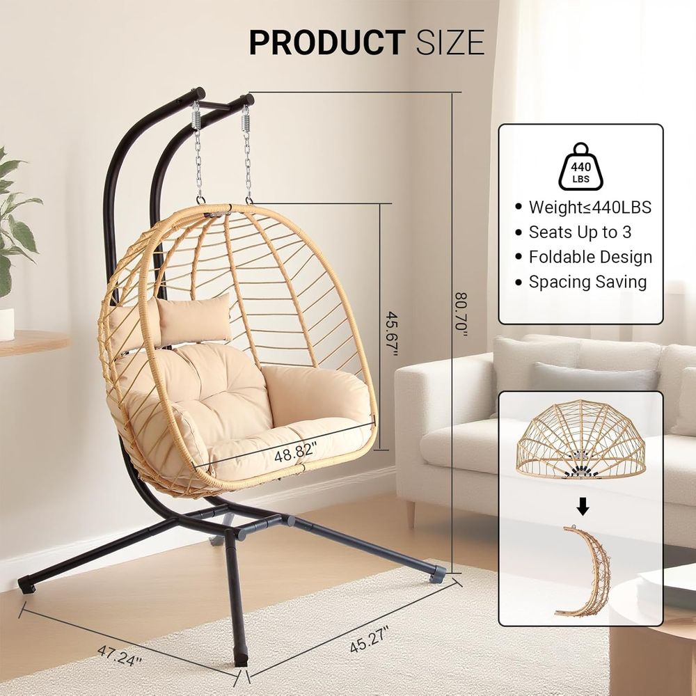 Patio Wicker Hanging Swing Egg - Hanging Egg Chair ulasan dan harga