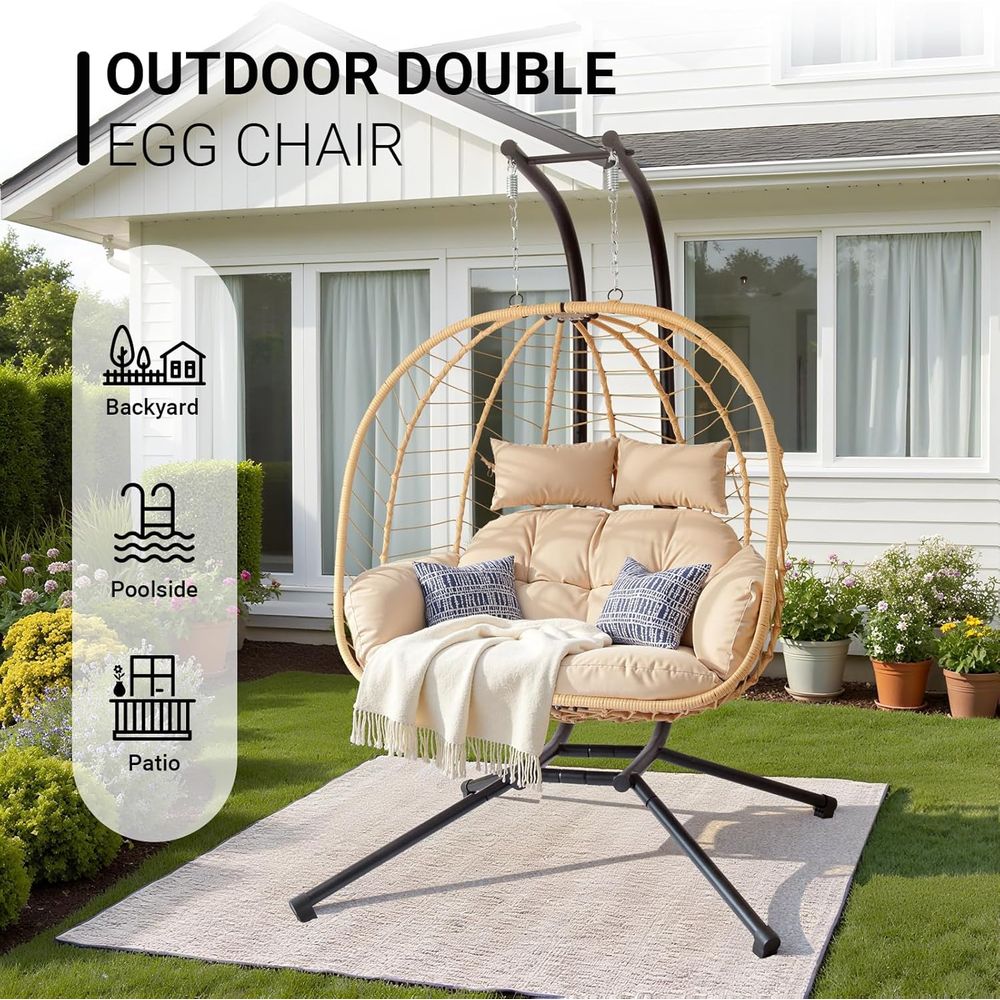 Patio Wicker Hanging Swing Egg - Hanging Egg Chair ulasan dan harga