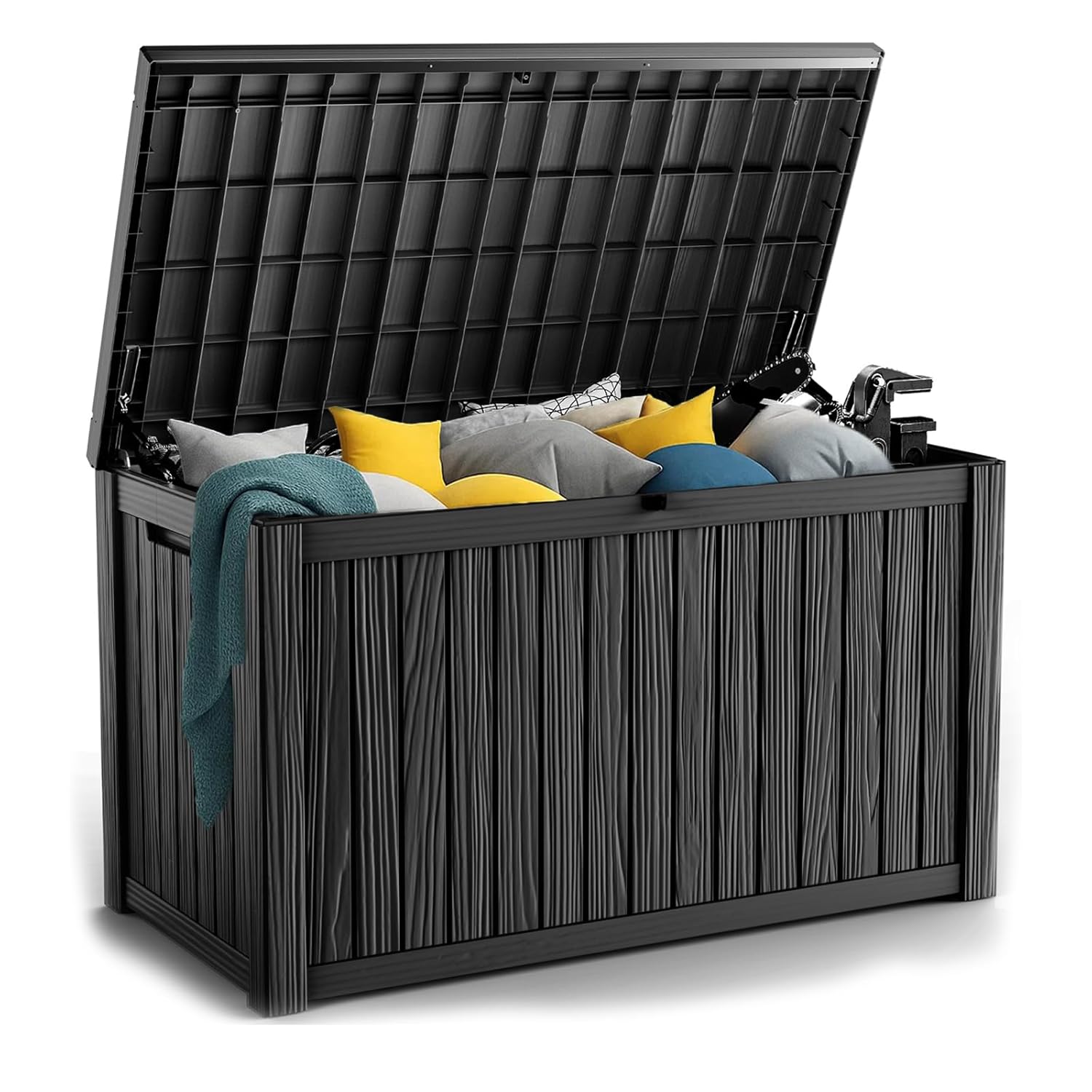 180Gal Lockable Resin Deck Box - Outdoor Furniture Patio ulasan dan harga