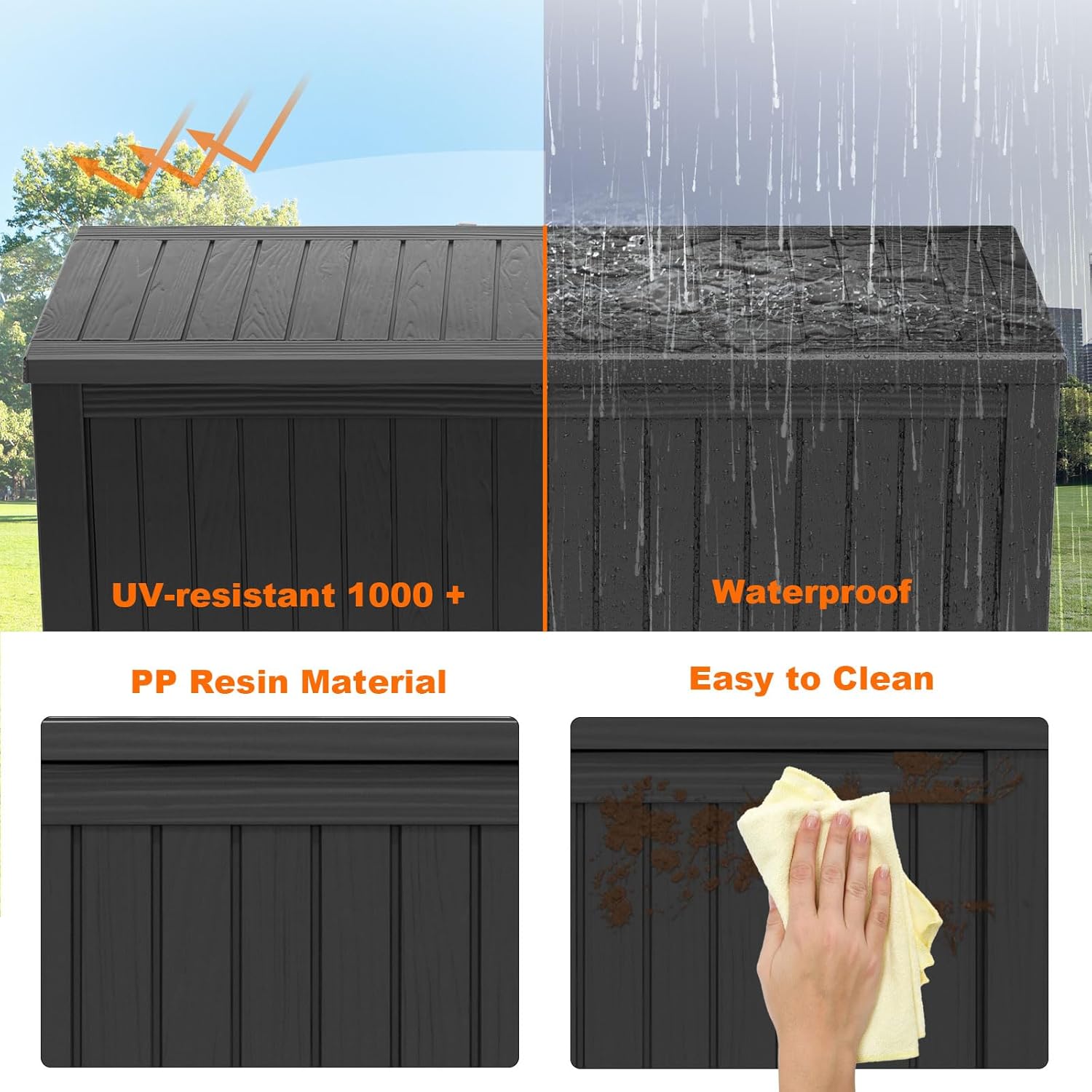 180Gal Lockable Resin Deck Box - Outdoor Furniture Patio ulasan dan harga
