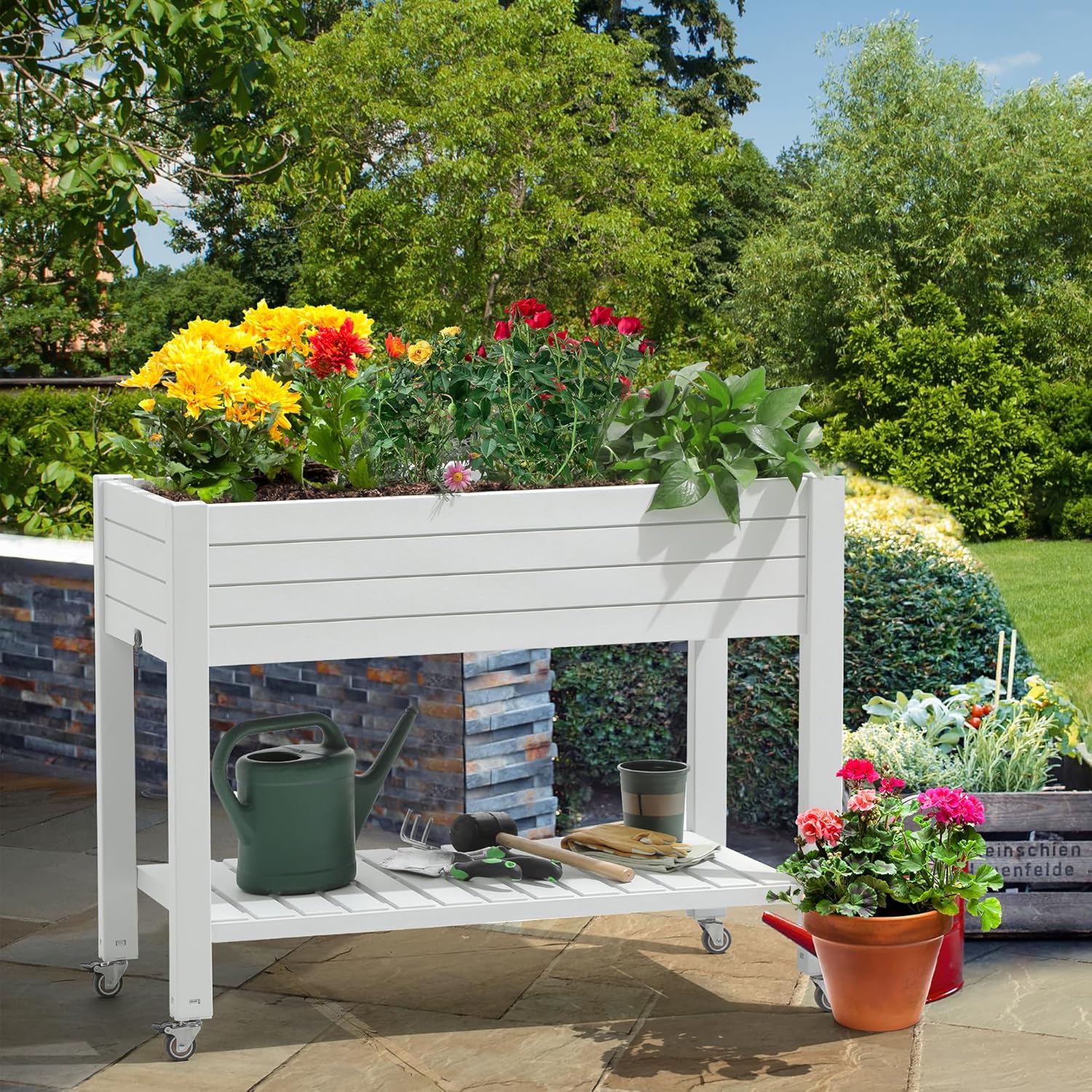 Elevated Garden Bed with Legs  - Garden Storage Box ulasan dan harga